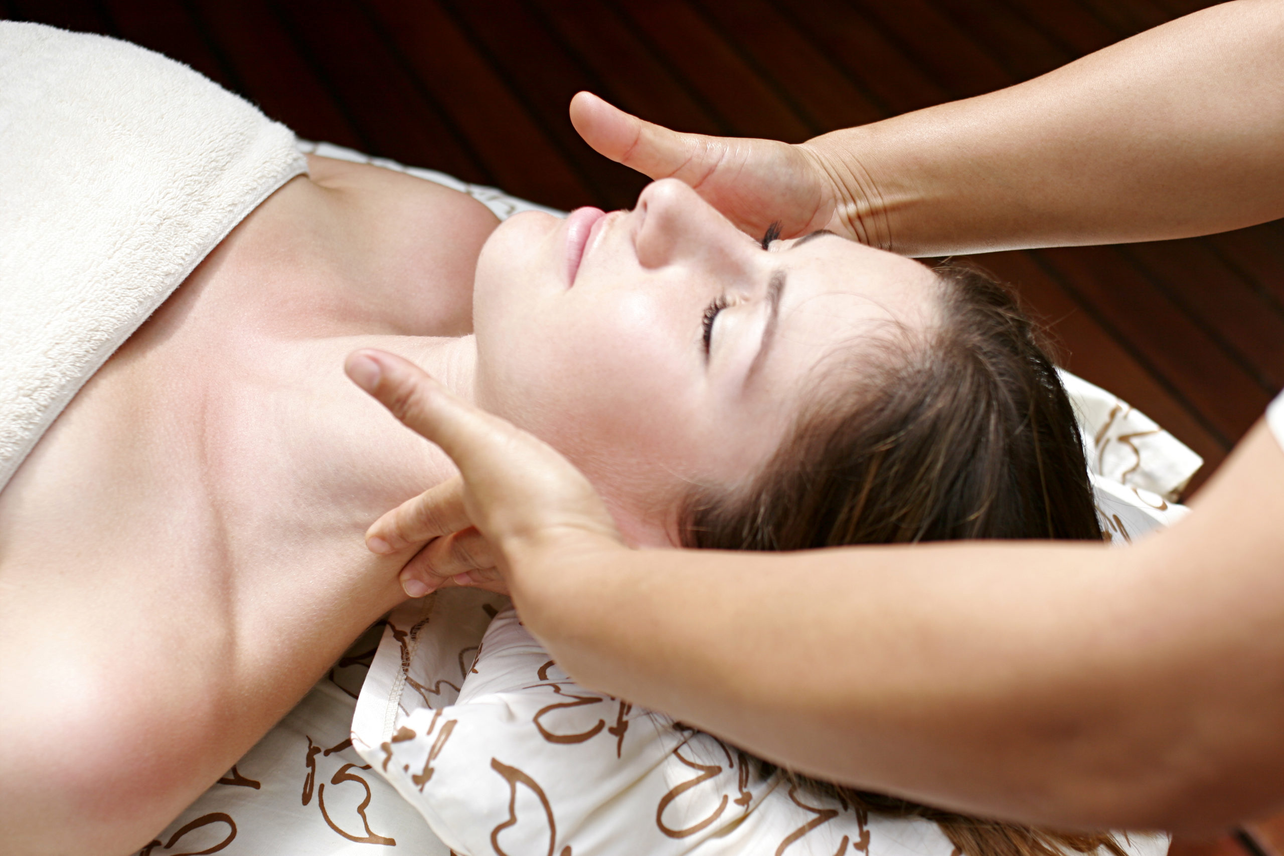 woman receiving massage treatment